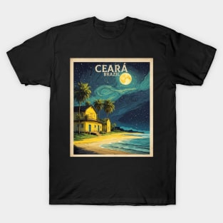 Ceara Brazil Starry Night Vintage Tourism Travel Poster T-Shirt